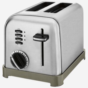 2-Slice Metal Toaster with Adjustable Browning and Compact Design